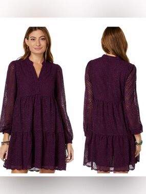 Lilly Pulitzer Winona Long Sleeve Eyelet NWT size L